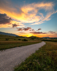 sunset at the monumental park garavice