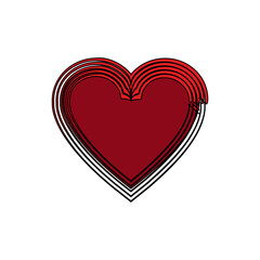 Isolated heart shape with a striped border Vector