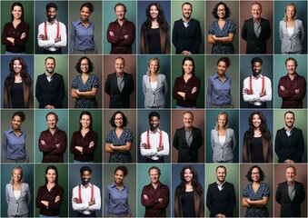 Group of beautiful people in front of a background