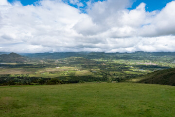 Fototapeta na wymiar Sopo, landscape of sky over the mountains cloudy day in Colombia 