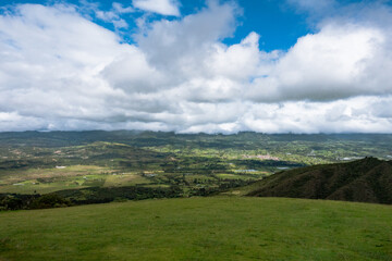 Fototapeta na wymiar Sopo, landscape of sky over the mountains cloudy day in Colombia 