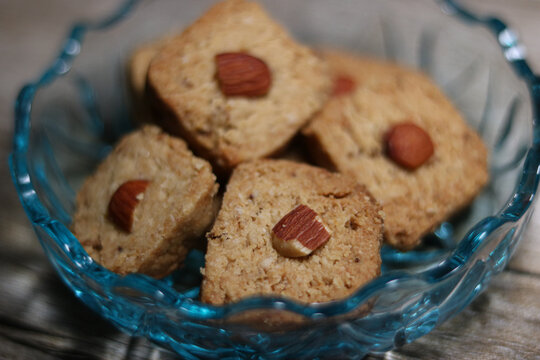healthy cookies in glass container