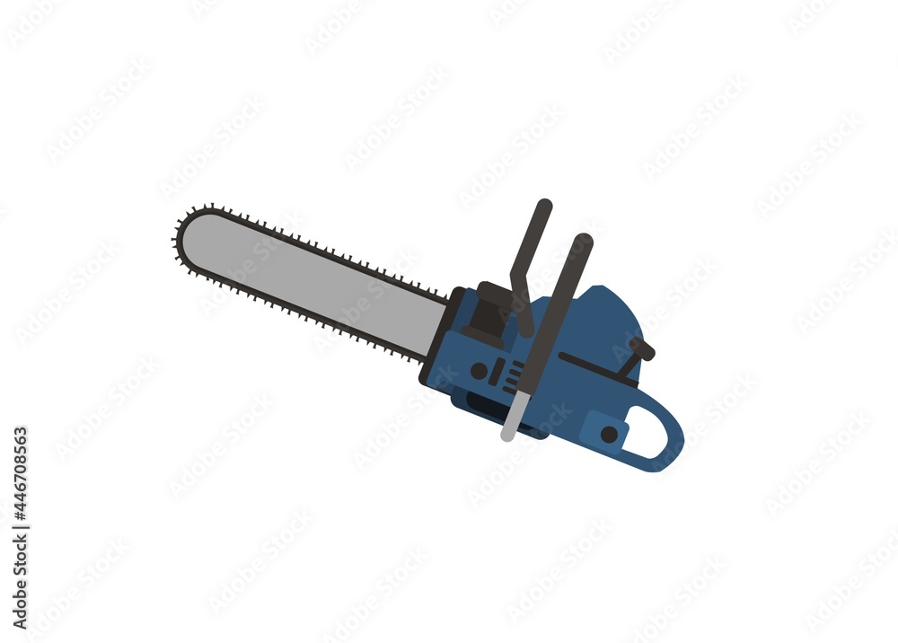 Wall mural Chainsaw simple flat illustration