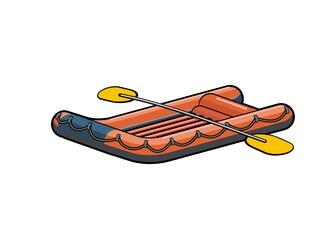 Inflatable boat simple illustration