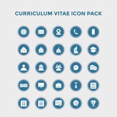 Vector illustration of a curriculum vitae icon pack graphics. Perfect for creating curriculum vitae data.