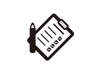 Checklist paper simple illustration in black and white.