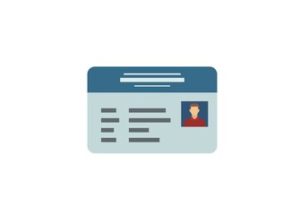 Personal identity card simple flat illustration