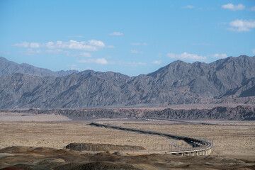 Desert and Railway, road construction.