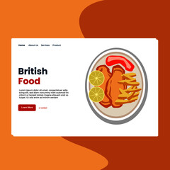 Landing page template of British Food. Modern flat design concept of web page design for website and mobile website. Easy to edit and customize. Vector illustration