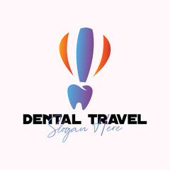 Dental travel logo design premium concept