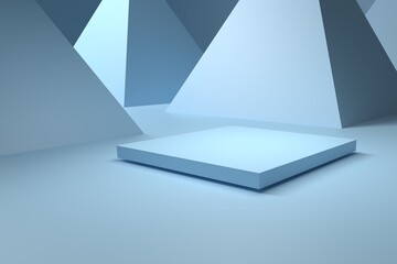 3D illustration of a display with height difference