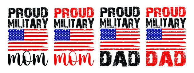 Proud Military Mom And Dad T-Shirt - Black T Shirt