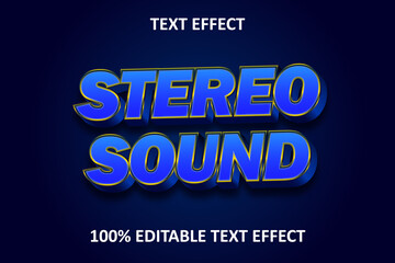 3d Effect Music Editable Text Effect Blue Gold