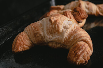 raw puff pastry croissants for the oven