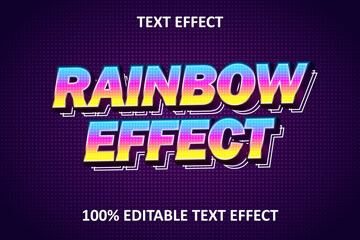 Rainbow Stripe Editable Text Effect Rainbow