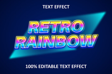 Naklejka na ściany i meble Retro Editable Text Effect Rainbow Text