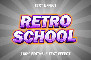 Retro Editable Text Effect Purple Orange Silver Back