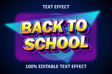 Naklejka na ściany i meble Retro Light Editable Text Effect Blue Yellow Pink