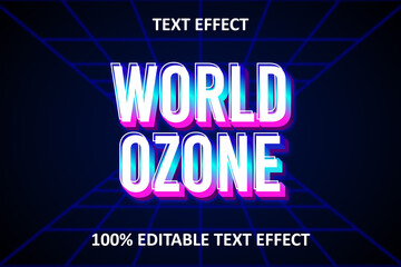 Fototapeta premium Retro Editable Text Effect Blue Pink Cyan