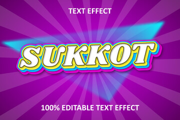 Rainbow Vintage Editable Text Effect Sukkot