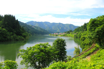 只見線・大志地区（福島県・三島町）