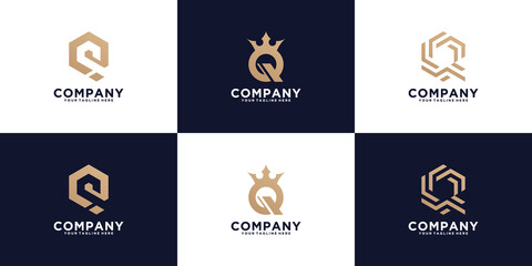 creative logo collection monogram letter Q