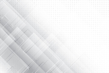 Abstract  white and gray color, modern design background with geometric shape, halftone effect. Vector illustration.