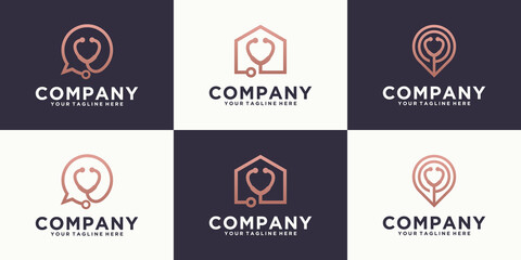 Fototapeta premium doctor creative logo set template design