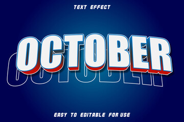 Obraz premium EDITABLE TEXT EFFECT OCTOBER LINE