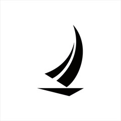 creative simple logo design initial D sail