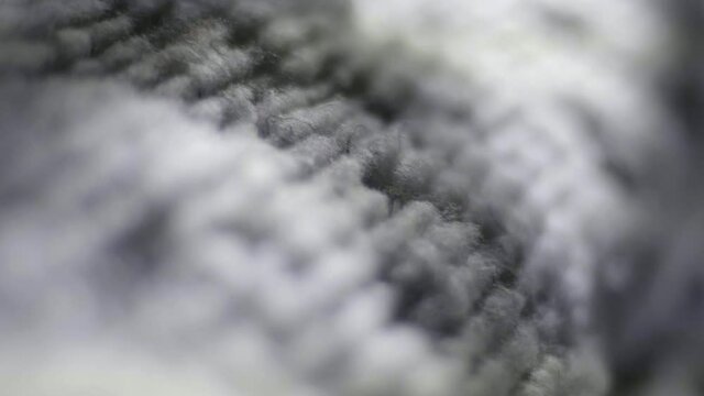 Macro Shot Of Recycled Textiles Being Manufactured On A Recycle Spinning Machine