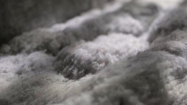 Macro Shot Of Recycled Textile Production, Sustainable Synthetic Materials Used In Industries