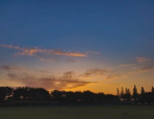 sunset over the lawn