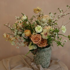bouquet of roses in vase