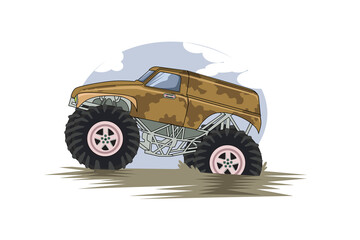 monster big truck in mud vector © inferno_studio3