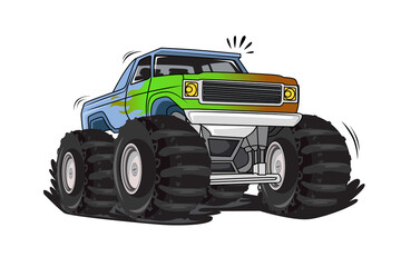 off-road monster truck illustration vector
