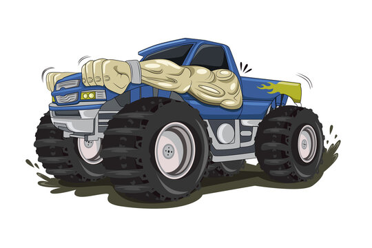 the big monster truck car illustration vector