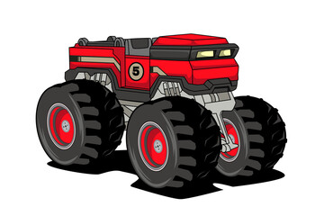 monster truck tractor illustration