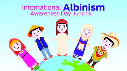 Fototapeta na wymiar International albinism awareness day on june 13