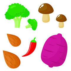 vegetables set isolated on white