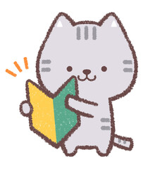 初心者マークとネコ