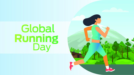 Fototapeta na wymiar Global Running Day on june