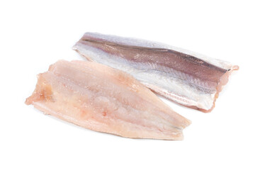 Filetes de pescado fondo blanco