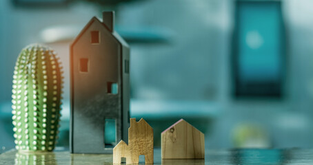 miniature house model on ground