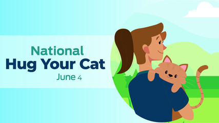 Obraz na płótnie Canvas National Hug Your Cat Day on june 04