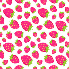 Pink juicy strawberrie. Vector Patterns for fabric
