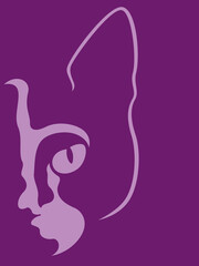 Stencil of a cat's muzzle looking