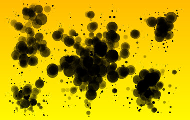 Black splatter on yellow background