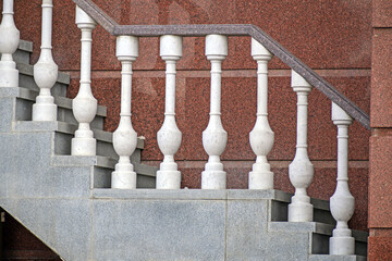 A fragment of a granite staircase in a historical building