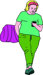 woman reads something on her phone